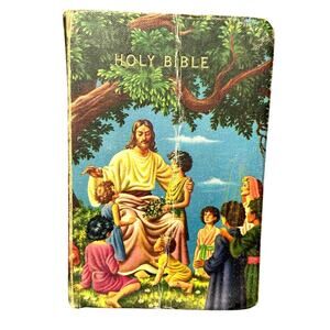 Vintage 1950s Children’s Holy Bible 5x7 self pronouncing edition World Publisher